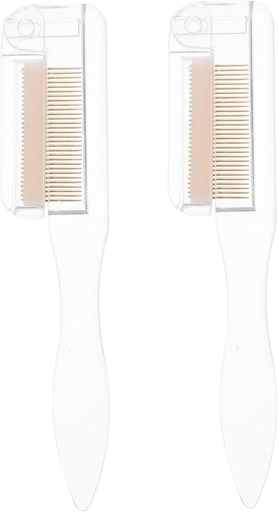 Wenkbrauwkam Set - Wimperborstel Make-up Tool - Wenkbrauwen Vormen - Opvouwbaar Ontwerp - 115 cm - Transparant Wit en Goud