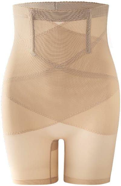 OUTARO-Khaki Hoge taille corrigerende slip - mesh boxershorts met gekruiste bandjes - figuurvormend - buikcorrectie en heuplift voor een mooie silhouet-S
