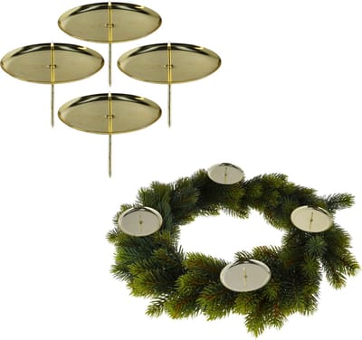 4x stuks kaarsenhouders/waxinelichthouders goud voor in een kerststukje