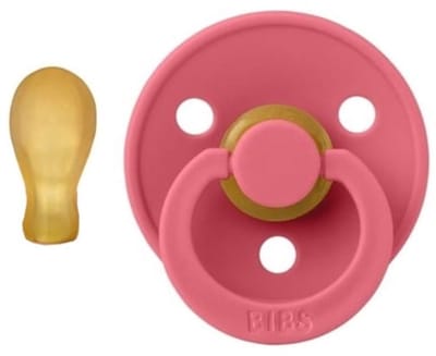 Bibs Symmetrisch Serie - Hevea Rubber Fopspeen - S - Koraal - 0+