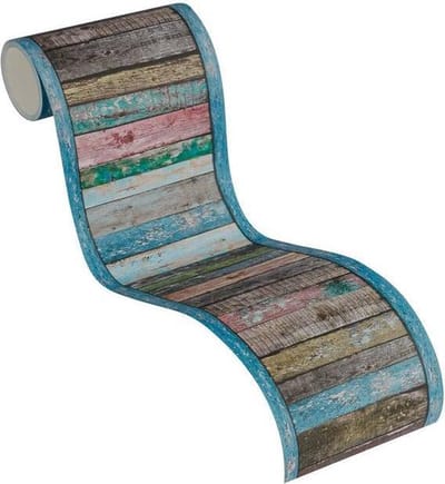 SLOOPHOUT BEHANGRAND | Industrieel - blauw bruin meerkleurig - A.S. Création Only Borders 11