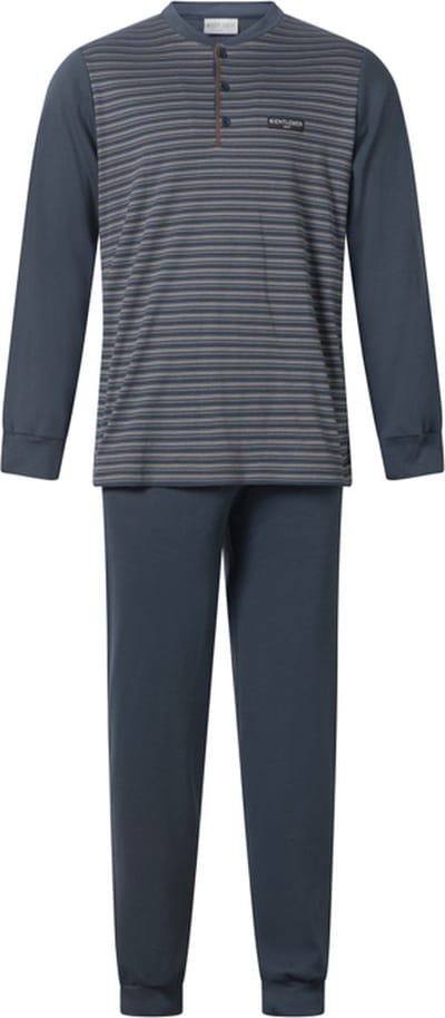 Gentlemen - aangeruwde heren pyjama 114268 - double jersey - knoophals - maat XL