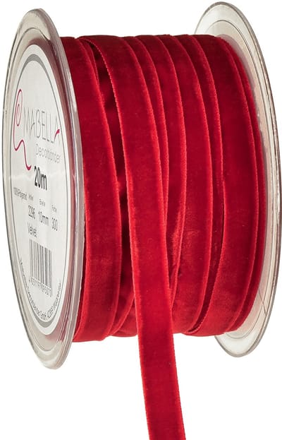 Fluwelen lint decoratief lint Fluwelen lint Rood 10mm 20m