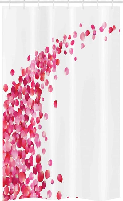 ABAKUHAUS douchegordijn – rozenblaadjes Vortex – magenta/wit, 120x180 cm