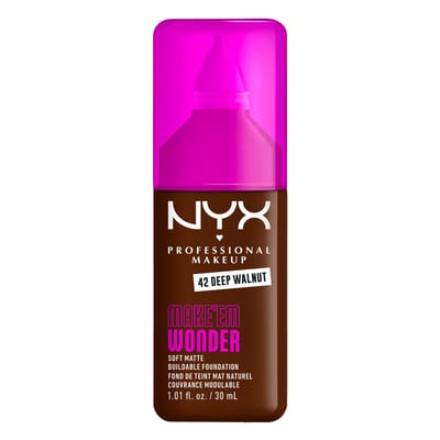 NYX Professional Make Up Make 'EM Wonder Foundation - Zachte matte finish - Met huidverzorgende hyaluronzuur - Deep Walnut