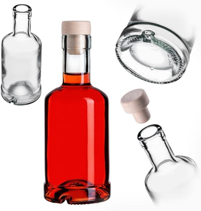 KADAX Tadek glazen fles 250 ml voor tincturen maneschijnwijnlikeur wodka met kurk