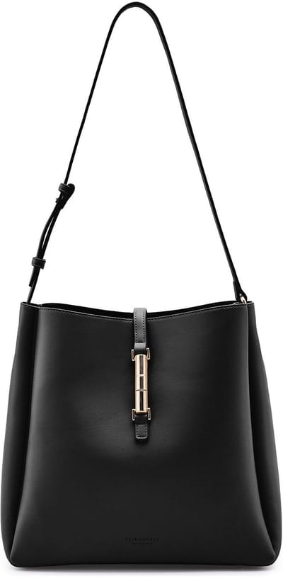 SEIDENFELT MANUFAKTUR schoudertas Loviisa Hobo Bag Black zwart