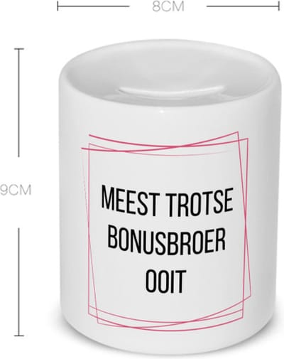 Akyol - meest trotse bonusbroer ooit Spaarpot - Broer - trotse bonusbroer - verjaardagscadeau - verjaardag - cadeau - cadeautje voor broer - broer artikelen - kado - geschenk - gift - 350 ML inhoud