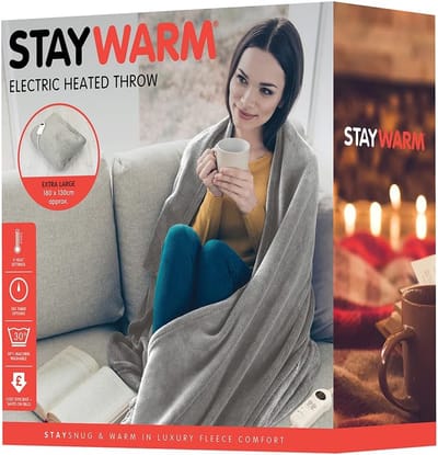 Verwarmde Deken - Elektrische Plaid - Warm Blijven - 9 Warmte-instellingen - 180 x 130 cm - Grijs