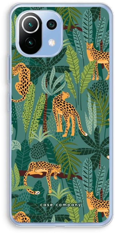 Case Company® - Hoesje geschikt voor Xiaomi Mi 11 Lite hoesje - Luipaard 2 - Soft Cover Telefoonhoesje - Bescherming aan alle Kanten en Schermrand