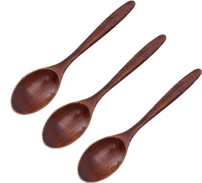 Klein Lepels - 3 Stuks - Houten - 18*3.7cm - Bruin - Roerlepel - Voor koffie, melkpoeder, roerstokje, honinglepel - Koffielepel - Keukengerei - Houten lepel
