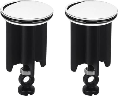 Universele Wastafelstop 40 mm Chroom en Zwart - 2 Stuks