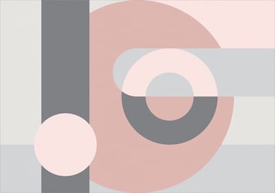Fotobehangkoning - Behang - Vliesbehang - Fotobehang - Geometric Wreath (Pink) - 150 x 105 cm
