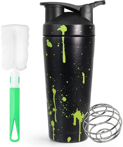 Dailygoods- Eiwitshaker 750 ml - Roestvrij Staal - Waterdicht - BPA-vrij - Gemakkelijk te Reinigen - Met Spiraalbal - Sportfles