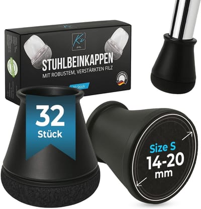 Ronde Stoelpootdoppen - Vilt Glijders voor Meubels (32 Stuks, 14-20 mm)