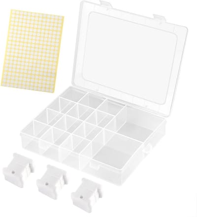 Floss bobbins set 120 stuks - plastic - met opbergdoos en stickers - ideaal voor borduren - ShopVlot
