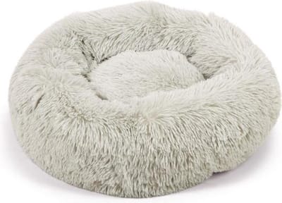 Beeztees Yali - Hondenmand - Pluche - Fluffy - Lichtgrijs - Diam. 50 cm