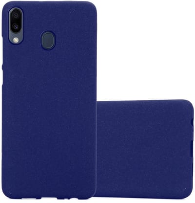 Cadorabo Hoesje geschikt voor Samsung Galaxy M20 in FROST DONKER BLAUW - Beschermhoes gemaakt van flexibel TPU silicone Case Cover