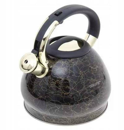 Odelo Deluxe Zwarte Waterkoker 3L met Gouden Accenten - Geschikt voor Inductie