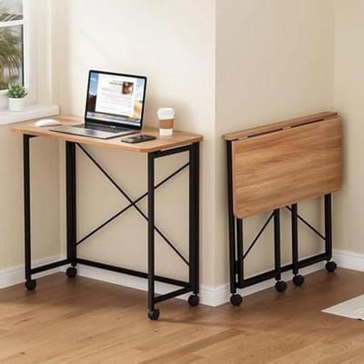 Mobiel Bureau - Laptoptafel Werktafel - Flexibel Werken - Opvouwbaar Ontwerp - 60 x 40 x 75 cm - Hout Zwart