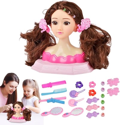 Make-up Poppenhoofd - Haarstyling Hoofd - Creatief Spelen - Duurzaam ABS Materiaal - 30x22x18 cm