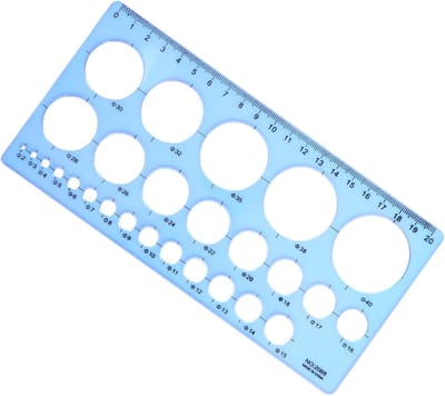 Multifunctionele Circlesjabloon voor Tekenen - Transparant Blauw