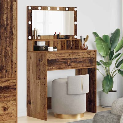 vidaXL - Slaapkamer - kaptafels - Oud - hout - 80 - x - 39,5 - x - 135 - cm - Bewerkt - hout