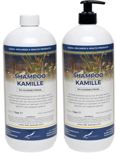 Shampoo Kamille - 1 liter - 2 Stuks - met pomp - Voordeelverpakking - Haarverzorging