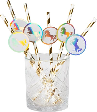 Boland - Set 6 papieren rietjes Eenhoorn - Unicorn - Unicorn