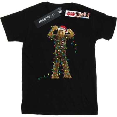 Star Wars Heren Chewbacca Kerstverlichting T-Shirt (Zwart)