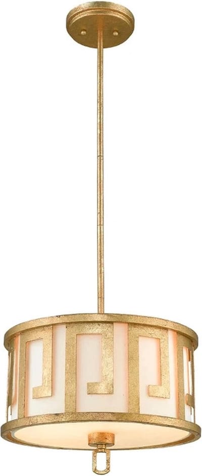 Gilded Nola LED Hanglamp Lemuria | 2X E27 Max 60W | Dimbaar | Distressed Gold, Ivory Shade