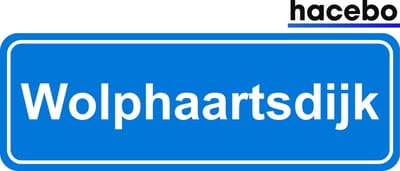 Hacebo - Plaatsnaam Sticker - 29x10 CM - Wolphaartsdijk sticker - Verkeersborden sticker - grappige cadeaus - Wolphaartsdijk