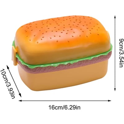 Draagbare nieuwe dubbele hamburger lunchbox schattige hamburger lunchbox lunchbox kinderlunchbox