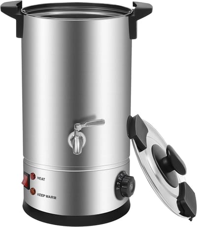 Elektrische Wax Smelter - Kaarsen Maken Pot - Ambachtelijk Hobbywerk - Snelle Verwarming - 10 Liter Capaciteit - Zilver Wit