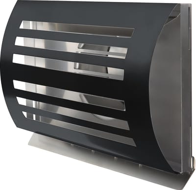 Design gevelkap PREMIUM LINE -DELTA- Ø 125mm met terugslagklep - ZWART RAL7021