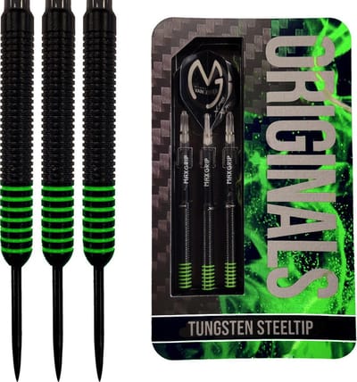 Darts Set - Michael van Gerwen Black-Green Originals - 21 gram - 90% tungsten - dartpijlen