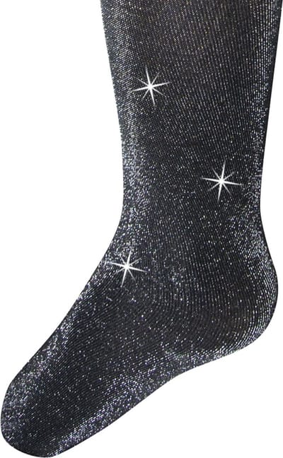 Ewers - Glitterpanty voor kinderen - lurex - zwart met zilveren glitters - 40 DEN - 110/116