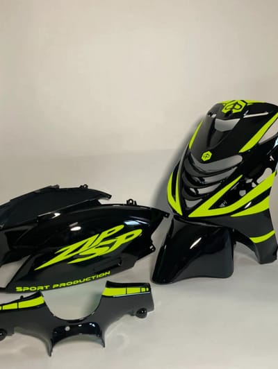 Piaggio Zip Stickerset - Sport Production - Fluor geel