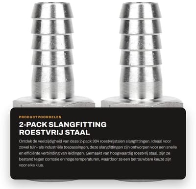 Dailygoods- Slangfitting Roestvrij Staal 304 - Snelkoppelingsconnector - BSPT/G Buitendraad - Metrische Weerhaak - Hoge Temperatuur/Druk Bestendig - Antiroest/Anticorrosief - Snelle Koppeling