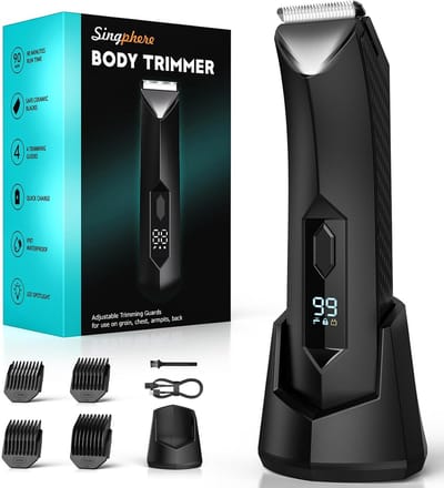 Tondeuse en intieme trimmer voor heren met LED-licht en display - Geschikt voor nat en droog gebruik