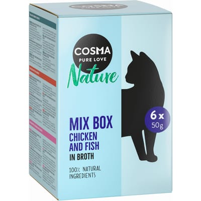 6x50g Nature Maaltijdzakjes Mix (6 soorten) Cosma Kattenvoer