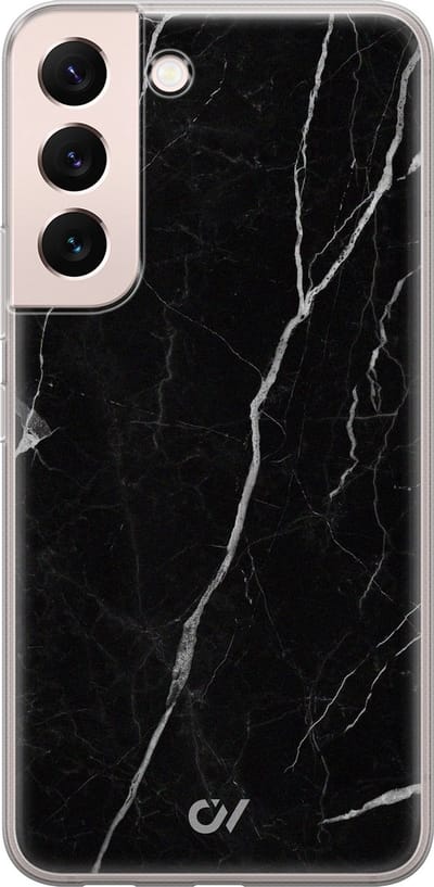 Hoesje geschikt voor Samsung Galaxy S22 hoesje - Marble Noir - - Zwart - - Casevibes