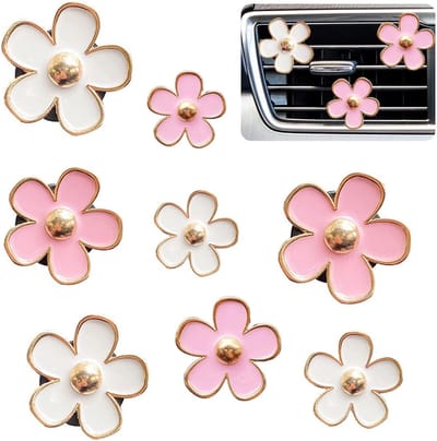 Leuke Auto Luchtverfrisser Ventilatieclips - 8 Stuks Bloemen Decoratie voor Auto, Thuis en Kantoor