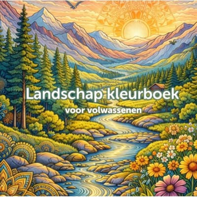 Landschap Kleurboek Voor Volwassenen (Hardcover) - Koekoek Kinderboek