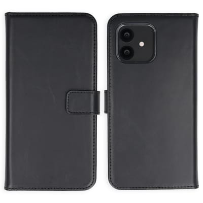 Selencia Hoesje - Geschikt voor Fairphone 6 / Fairphone 6+ - Echt Lederen Bookcase - Zwart