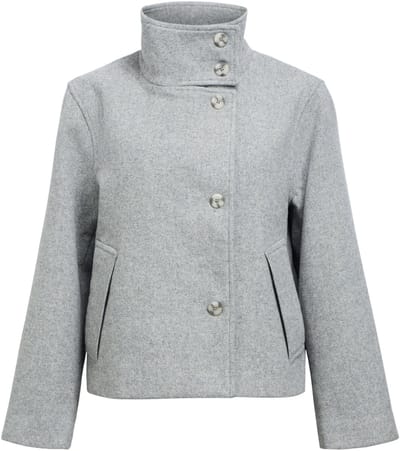 Object Jas Objriki Re Short Jacket Noos 23044657 Medium Grey Melange Dames Maat - 34