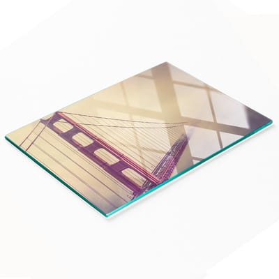 Bord van gehard glas met decoratief patroon van de San Francisco Bridge, 80x52 cm