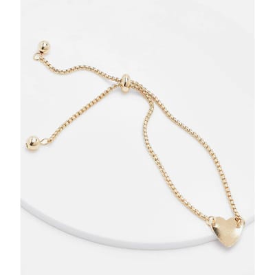 boohoo Dames Heart Detail Toggle Armband | Goud