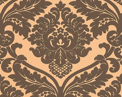 bruin oranje barok vliesbehang Extra dik behang met grote Ornamenten RETRO 5543-76