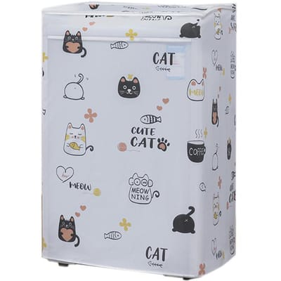 Stofhoes Cartoonpatroon Waterdicht UV-bestendig Anti-vuil Verdikte Hoes voor 10 kg Wassen white